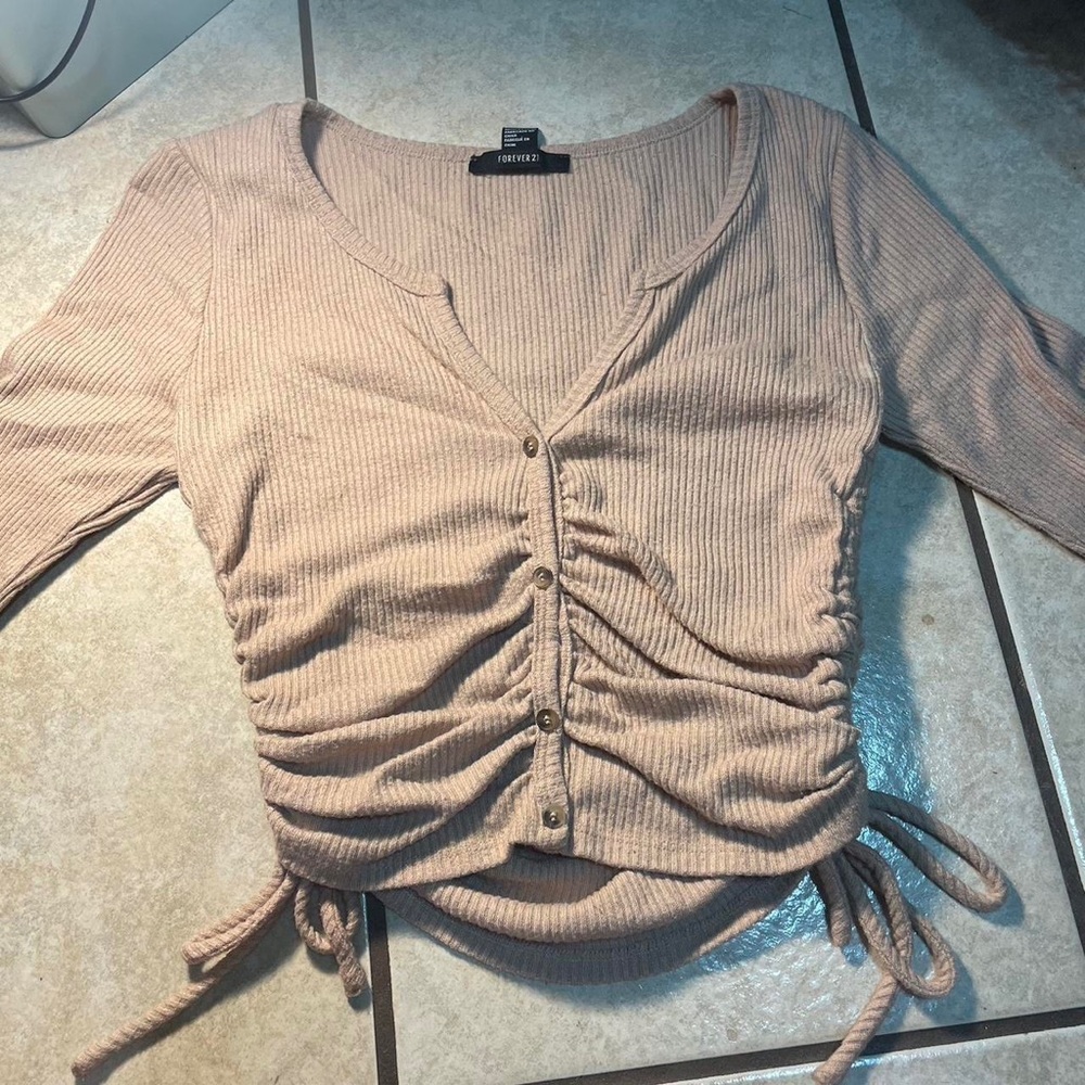 Long sleeve crop top shirt